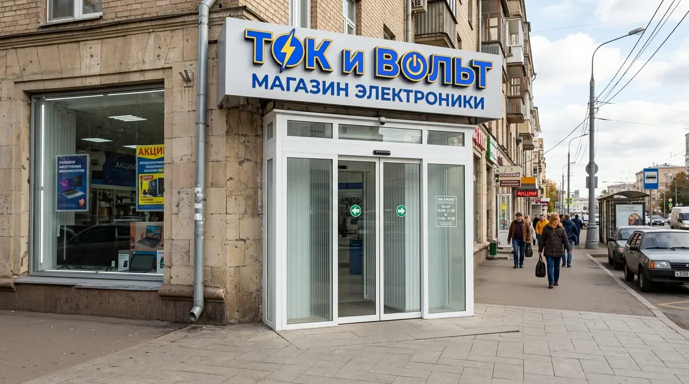 Раздвижные входные двери для магазина — реализованный объект в Москве