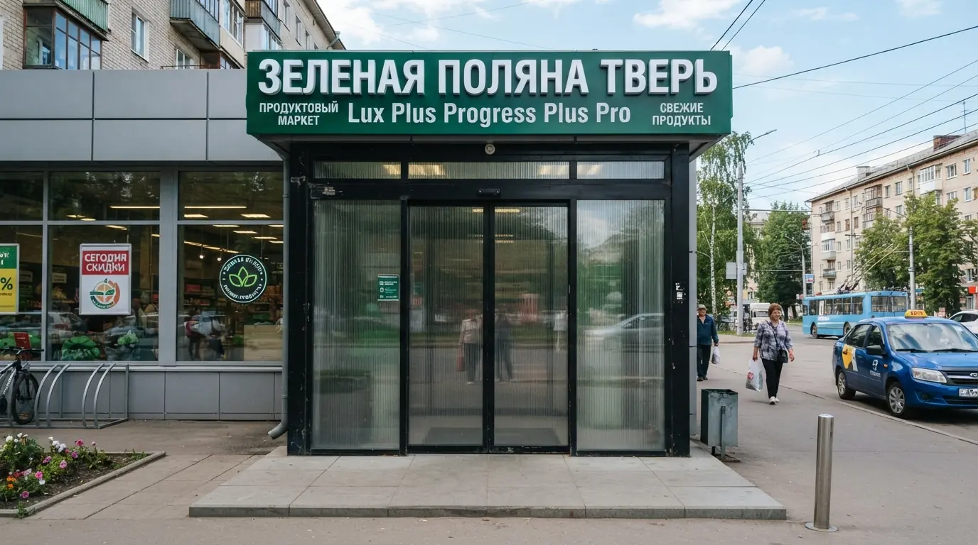 Стеклянные раздвижные двери для магазина под ключ — фото 1